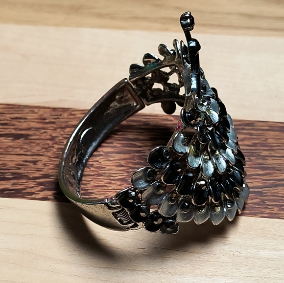 Inged Bracelet Fashion Rhinestone Enamel Black & Grey Metallic - Picture 5 of 16